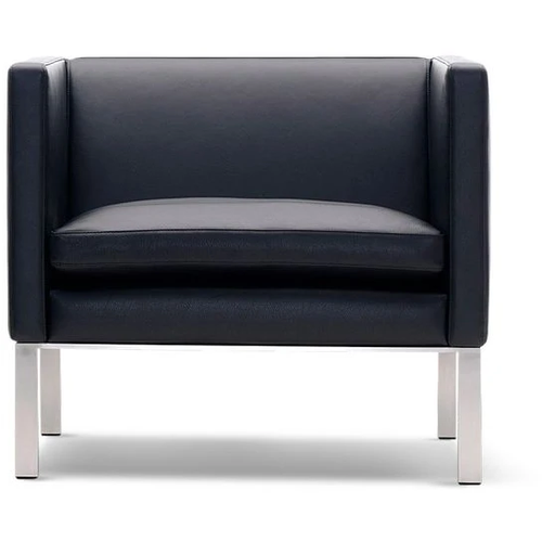 Photo of Ej50 Club Chair 5021 By Erik Jørgensen Studio - Lænestol - Primo 88 Black / Brushed Chrome - W96 X D73 X H70 X Sh44 Cm