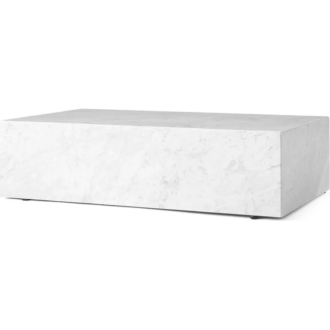 Photo of Plinth Low White Marble - Soffbord - Norm Architects - Vit - Trä/sten