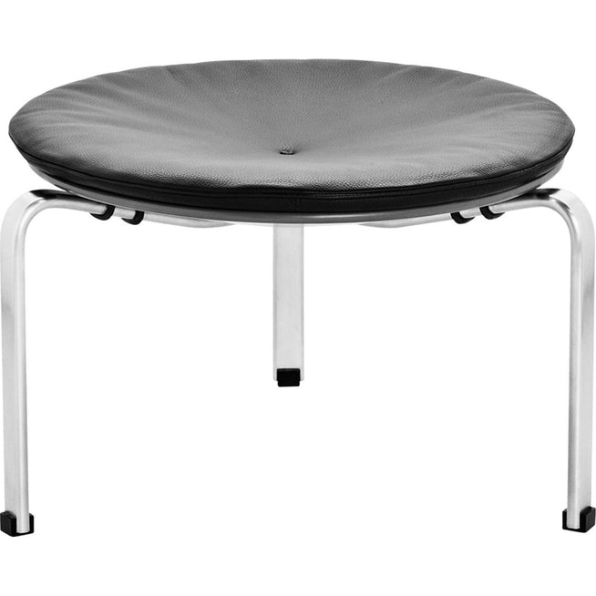 Photo of Pk33, Leather, Grace Black - Seat stools - Poul Kjærholm - Black - Leather/metal