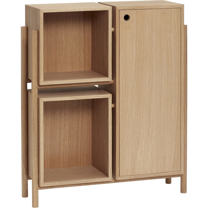 Photo of Wooden cabinet with shelves and door - natural
