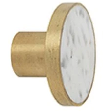 Photo of Brass Hooks - Knager - Brass/white Marble Large - Ø: 4 Cm X D: 2,5 Cm