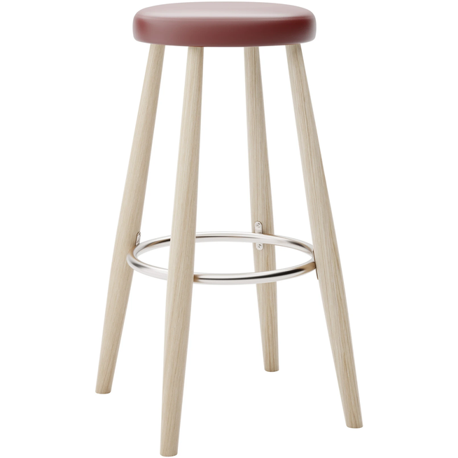 Photo of Carl Hansen - Ch56 High Stool, Soaped Oak, Leather Group B Thor - 332 - Bar stools & Bar stools - Hans J. Wegner - Wood - Leather/metal/wood