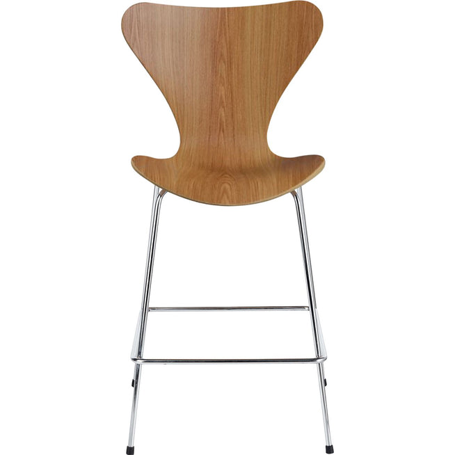 Photo of 3187 Sjuan, Elm veneer - Bar stools & Bar stools - Arne Jacobsen - Wood-coloured - Metal/wood