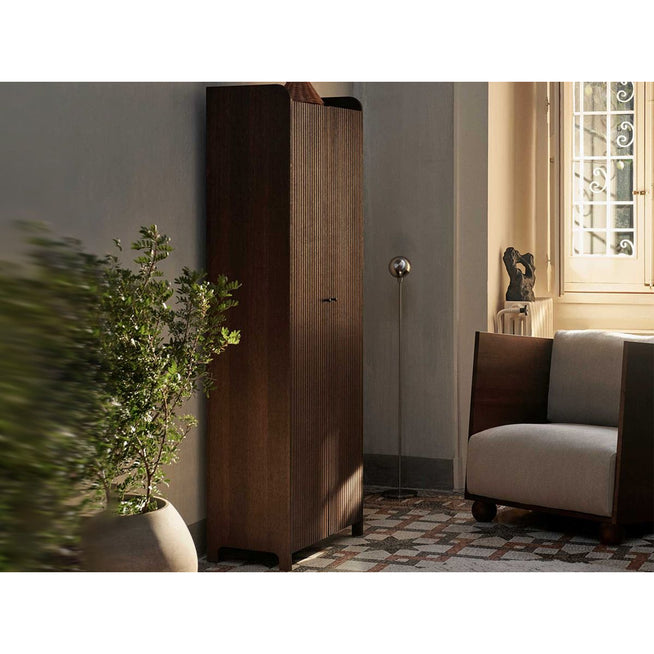 Photo of Sill Cupboard - Skab - Tall - Dark Stained Oak - W70 X H200 X D40 Cm