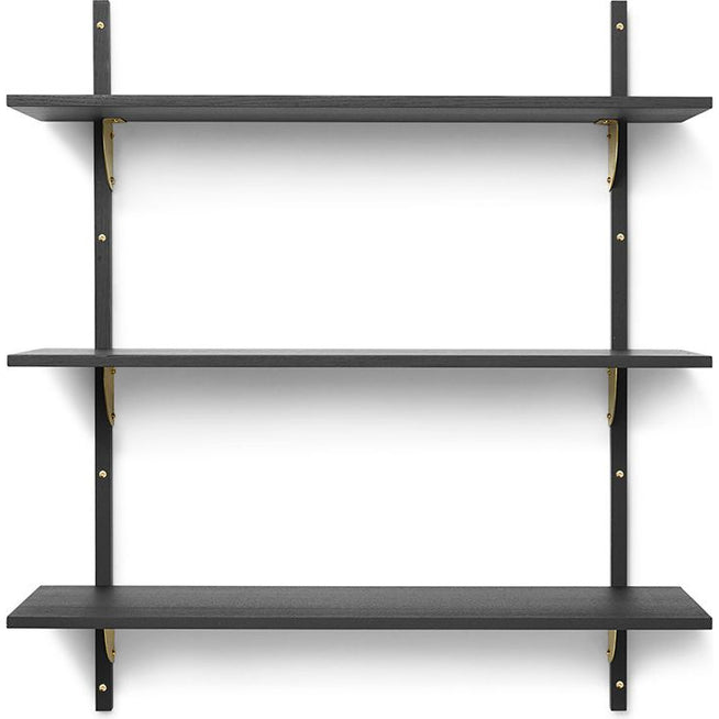 Photo of Sector Shelf - Hylde - Sort Ask/messing - T/w - W: 87 X D: 26,1 X H: 102 Cm