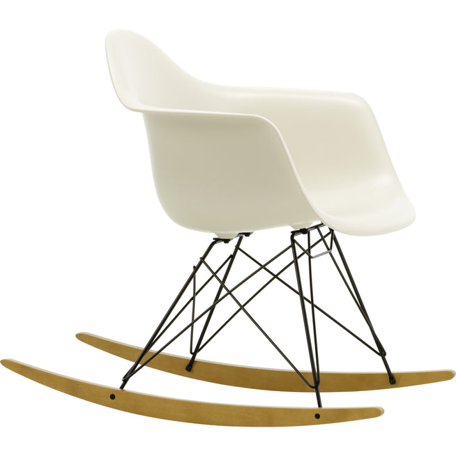 Photo of Eames Plastic Armchair Rar - 11 Pebble - Basic Dark Base - Golden Maple - Matstolar - Charles & Ray Eames - Vit - Metall/trä/plast