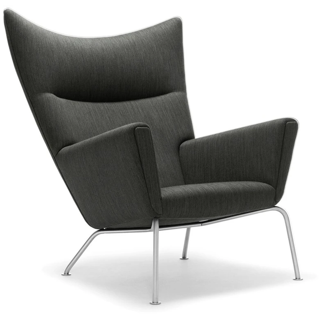 Photo of Ch445 Wing Chair Armchair Remix 173-Stainless Steel Legs