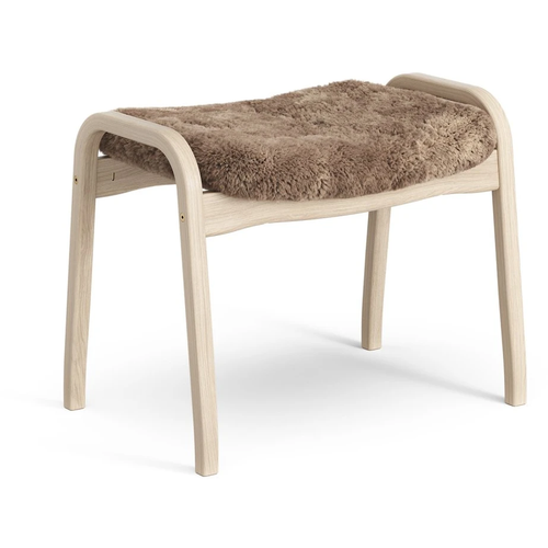 Photo of Lamino Foot Stool White Pigmented Oak/sheep Skin