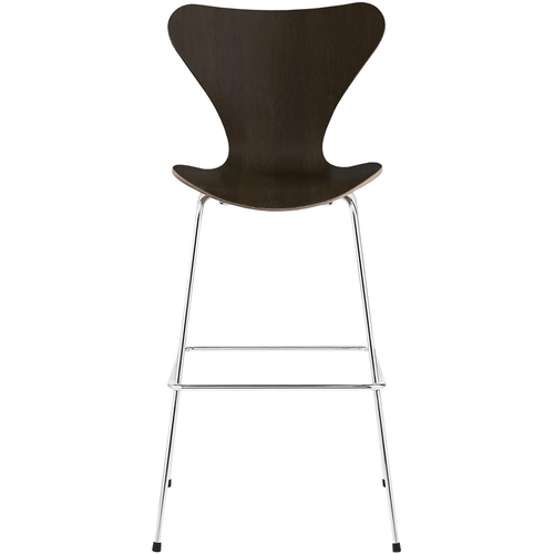 Photo of 3197 Sjuan, Dark stained oak veneer - Bar stools & Bar stools - Arne Jacobsen - Wood - Metal/wood