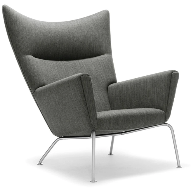 Photo of Ch445 Wing Chair Armchair Remix 163-Stainless Steel Legs