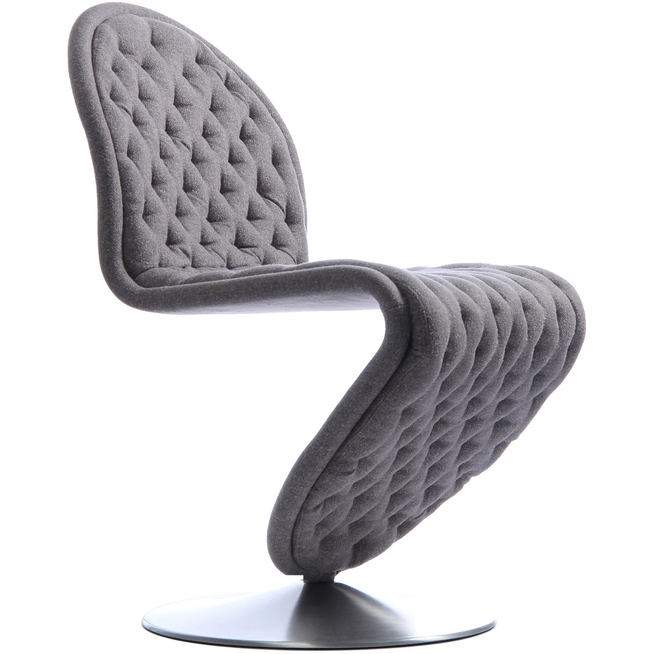 Photo of System 1-2-3 Dining Chair Deluxe Hallingdal 65, Col. 180, Round Base, Brushed Aluminium - Matstolar - Verner Panton - Beige - Metall/textilmaterial/skum