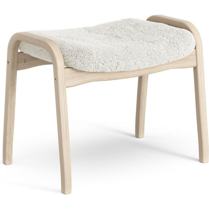 Photo of Lamino Foot Stool White Pigmented Oak/sheep Skin