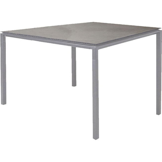 Photo of Pure 100x100 Cm Light Grey/concrete Grey - Outdoor dining table - Foersom & Hiort-lorenzen Mdd - Grey - Natural material/metal