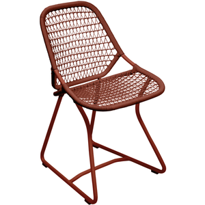 Photo of Sixties Chair, Red Ochre - Outdoor dining chairs - Frédéric Sofia - Red - Metal/synthetic