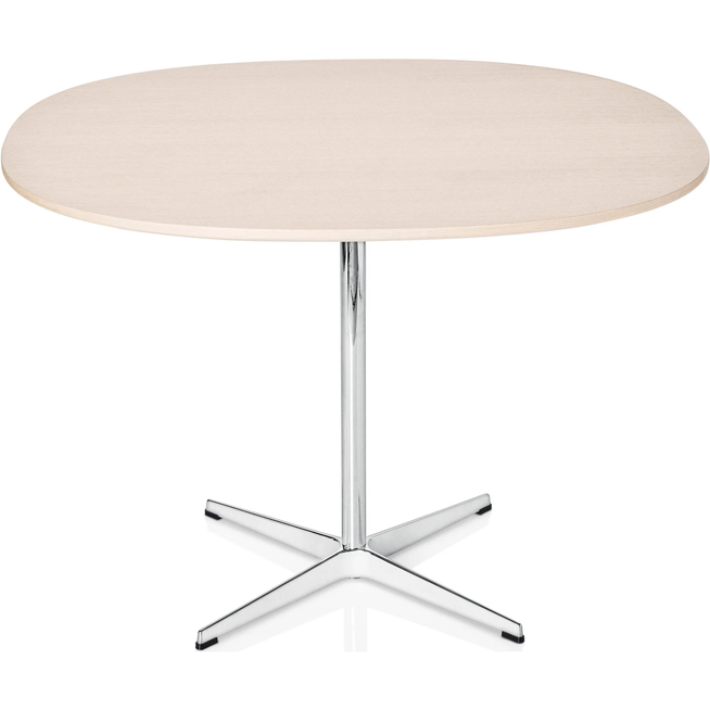 Photo of A602 Super Circular, 75x75 cm, Walnut veneer, 4-pronged Star Base - Dining Table - Arne Jacobsen, piet Hein - Wood-coloured - Metal/wood
