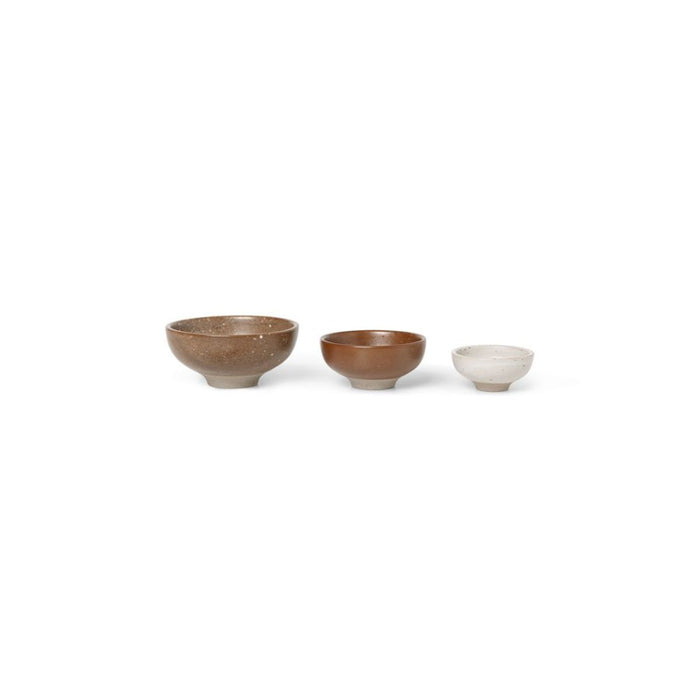 Photo of Petite Bowls - Set Of 3 - Skål - Brown - Skål L: 4,5 X 10 X 10 Cm Skål M: 3,7 X 8 X 8 Cm Skål S: 2,9 X 6 X 6 Cm