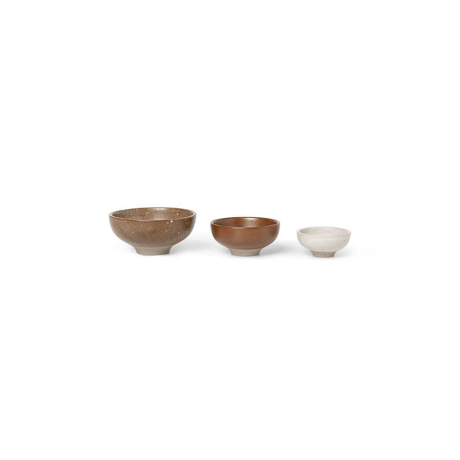Photo of Petite Bowls - Set Of 3 - Skål - Brown - Skål L: 4,5 X 10 X 10 Cm Skål M: 3,7 X 8 X 8 Cm Skål S: 2,9 X 6 X 6 Cm