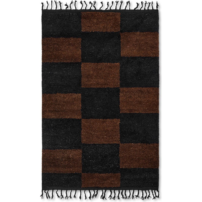 Photo of Mara Knotted Rug - Gulvtæppe - Black/chocolate Stor - W: 120 X H: 180 X D: 4 Cm