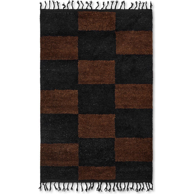 Photo of Mara Knotted Rug - Gulvtæppe - Black/chocolate Stor - W: 120 X H: 180 X D: 4 Cm