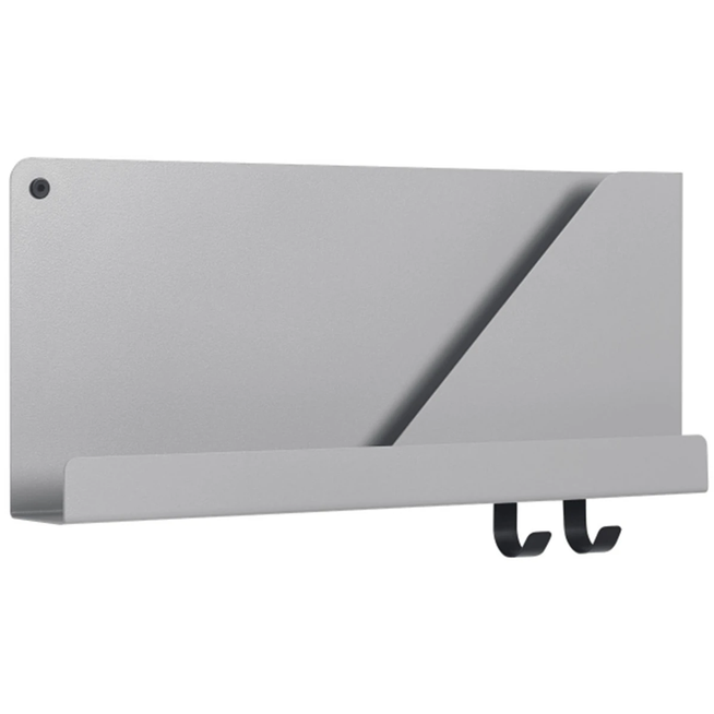 Photo of Folded Shelves Small, Grey - Wall Shelves - Johan Van Hengel - Black - Metal