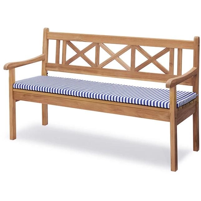 Photo of Skagerak cushion for Skagen bench from Fritz Hansen (sea blue stripe)