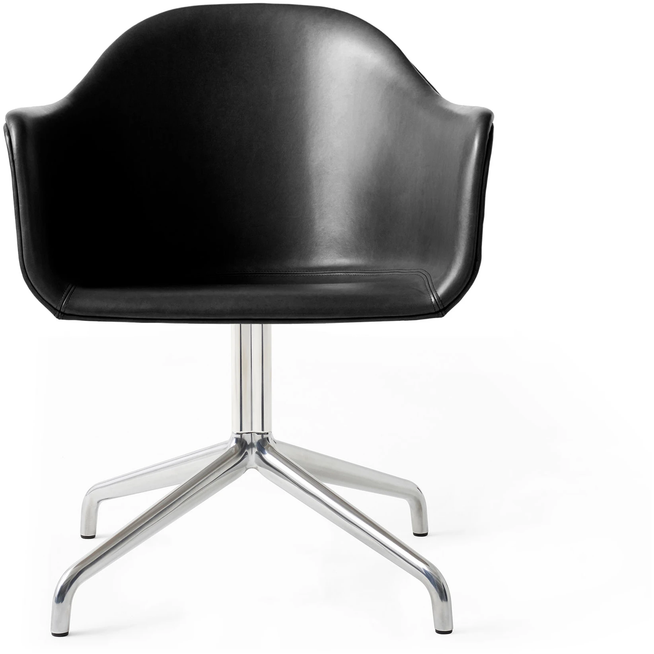 Photo of Harbour Swivel Chair Polished Aluminium Shell Leather Dakar 0842 - Skrivbordsstolar - Norm Architects - Silver