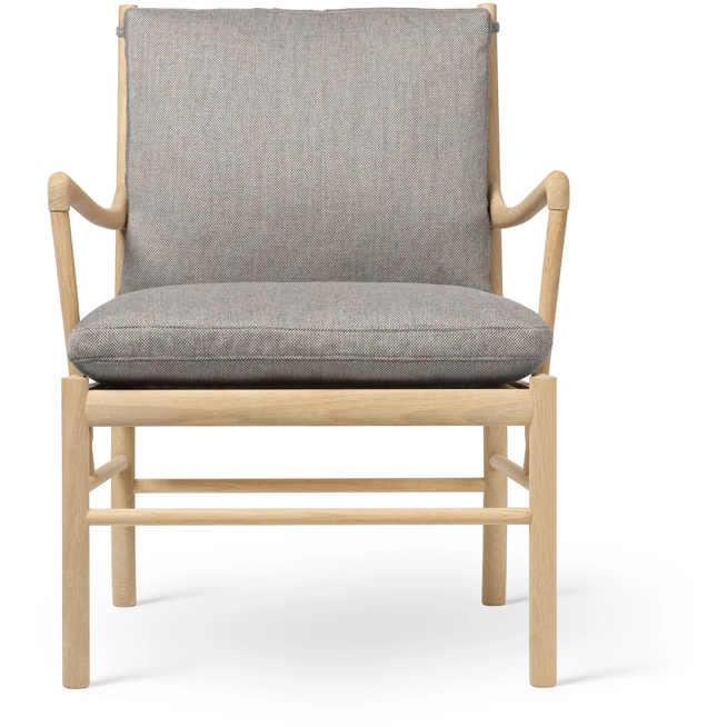 Photo of Carl Hansen - Ow149 Colonial Chair Oak Soap / Re-wool 0128 - Armchairs - Ole Wanscher - Grey - Wood/wool