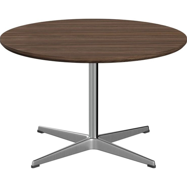 Photo of A222 Circular Coffee Table, Ø75 cm, Walnut Veneer - Coffee Table - Arne Jacobsen, Piet Hein - Wood-Coloured - Metal/Wood