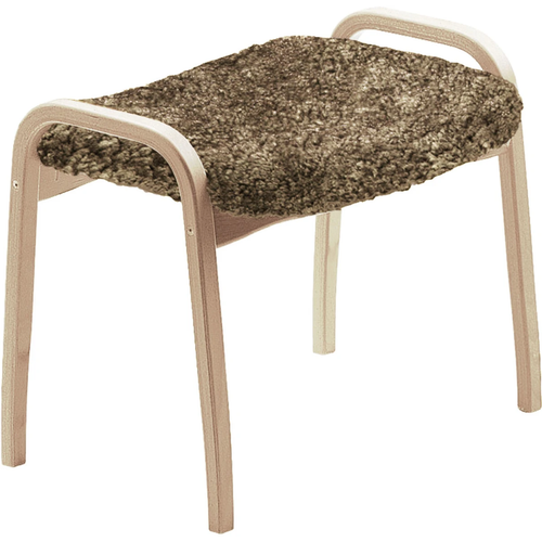 Photo of Lamino Stool, Beech, Sheepskin Sahara - Footstools - Yngve Ekström - Brown - Wood/wool