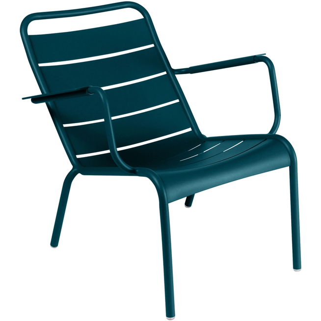 Photo of Luxembourg Low Armchair Acapulco Blue 21 - Outdoor dining chairs - Frédéric Sofia - Blue - Metal