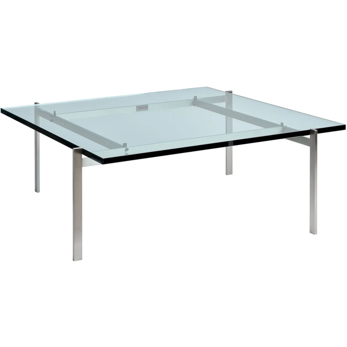 Photo of Pk61a, Glass - Coffee table - Poul Kjærholm - Transparent - Glass/metal