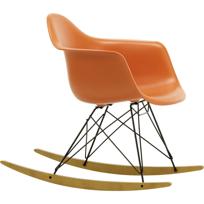 Photo of Eames Plastic Armchair Rar - 43 Rusty Orange - Basic Dark Base - Golden Maple - Matstolar - Charles & Ray Eames - Orange - Metall/trä/plast
