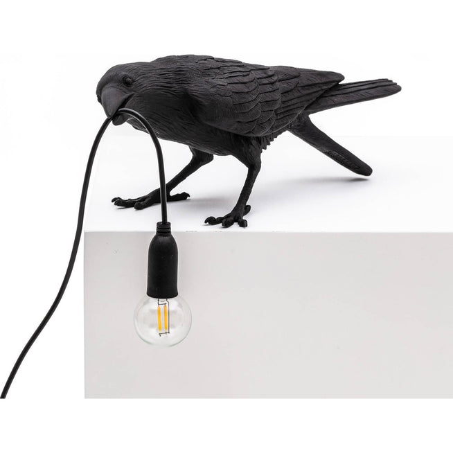 Photo of Bird Lamp Playing Black - Bordslampor - Marcantonio Raimondi Malerba - Svart