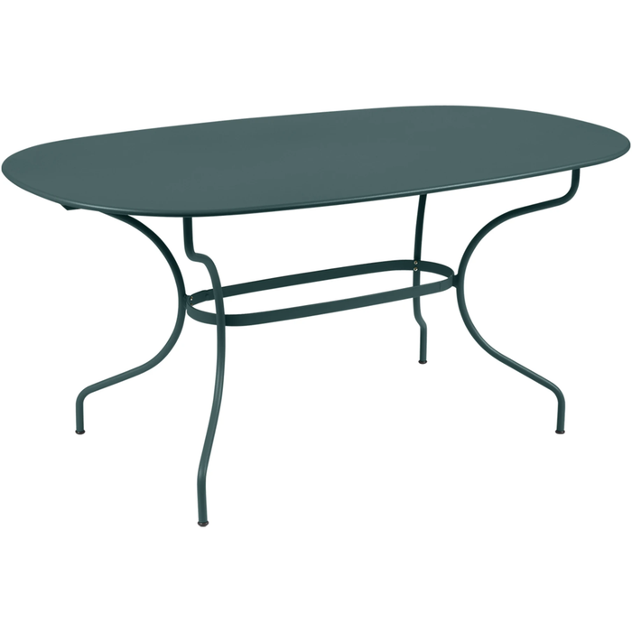 Photo of Opéra+ Oval Table 160 x 90, Storm Grey - Outdoor dining table - Grey - Metal
