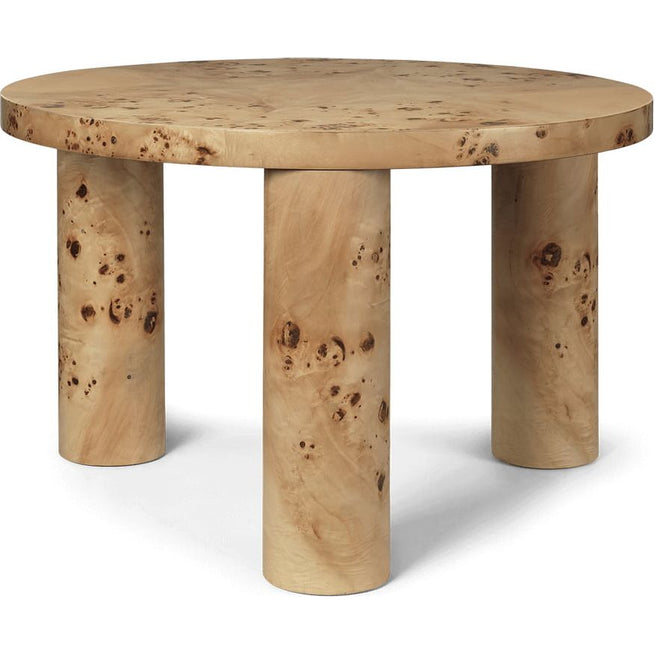 Photo of Post Coffee Table - Poplar Burl Veneer - Kaffebord - Burl-finer - Ø: 65 X H: 41.4 Cm