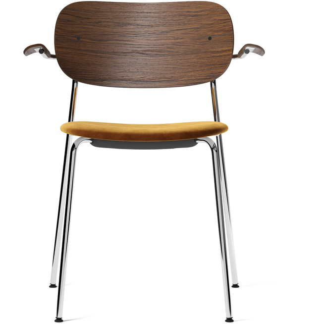 Photo of Co Armchair - Chrome - Dark Stained Oak/ritz 1644 - Matstolar - Norm Architects - Metall/trä