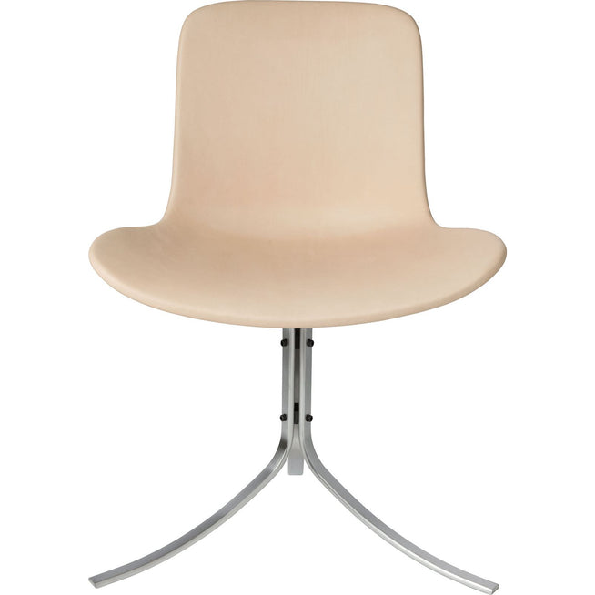 Photo of Pk9, Leather, Natural - Dining chairs - Poul Kjærholm - Brown - Leather/metal/synthetic