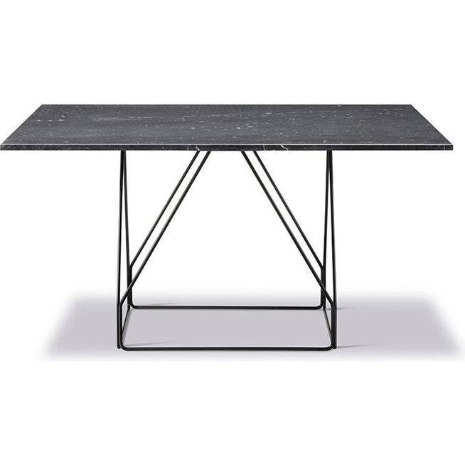 Photo of Jg Table 6569 By Jørgen Gammelgaard - Spisebord - Black Marquina / Black Powder Coated Steel - W140 X D140 X H72 Cm