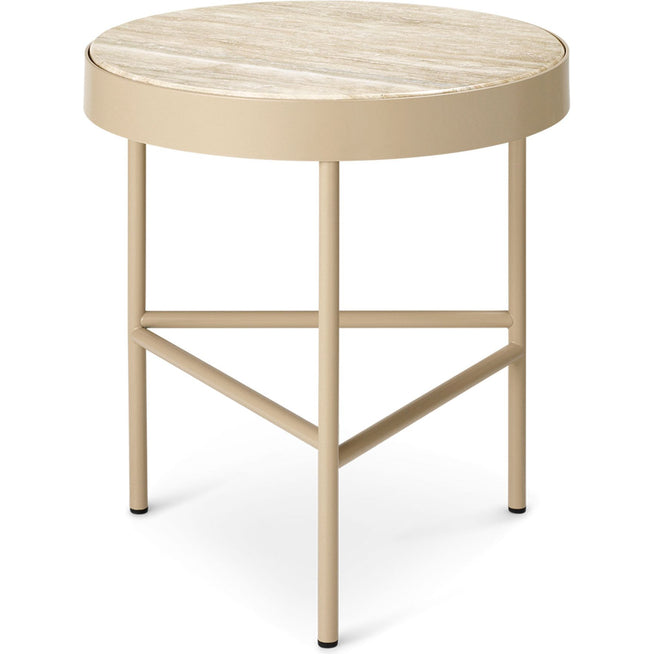 Photo of Travertine Bord - Sofabord - Medium - Cashmere - Ø: 40 X H: 45 Cm