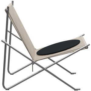 Photo of Pk4 Lounge Chair With Cushion Stainless Steel - Natural - Black
