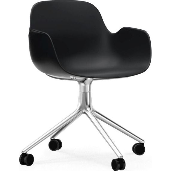 Photo of Form Armchair Swivel 4w Alu - Kontorstol - Black / Aluminum - H79 X W56 X D52 X Sh44 Cm