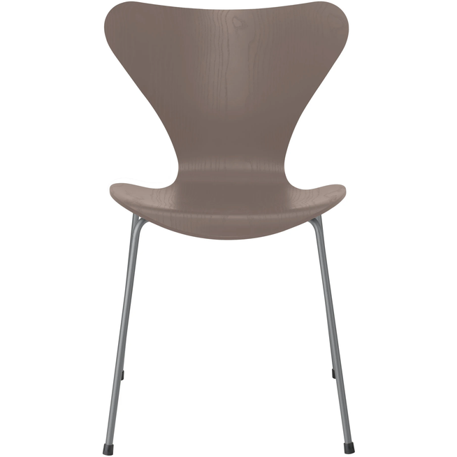 Photo of Sjuan 3107 Deep Clay Coloured Ash/silver Grey - Dining chairs - Arne Jacobsen - Beige, grey - Metal/wood