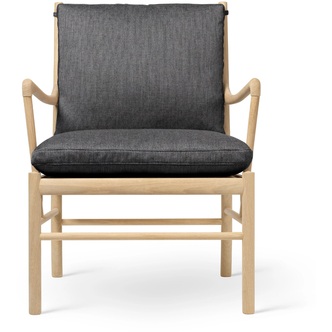 Photo of Carl Hansen - Ow149 Colonial Chair Oak Soap / Re-wool 0198 - Armchairs - Ole Wanscher - Grey - Wood/wool