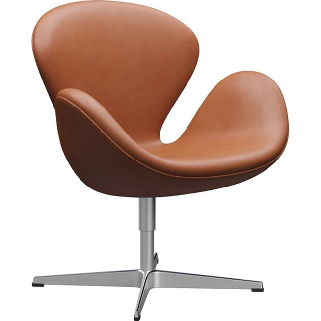 Photo of 3320 Swan Lounge Chair | Leather | Satin Brushed Stainless Steel Stand