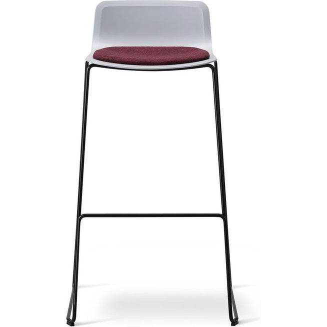 Photo of Pato Sledge Stool 4311 By Welling/ludvik - Seat Upholstery - Barstol - Stone/divina Melange 581 - W49,5 X D46,5 X H83,5 X Sh67 Cm