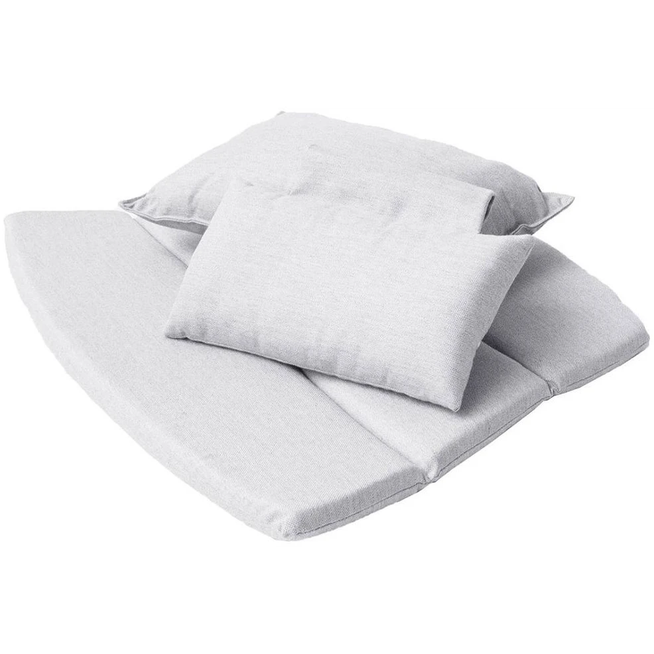 Photo of Breeze Highback Lounge Chair Cushion - Outdoor Cushions - Light Grey - Cane-line Natté - W: 75 x D: 55 x H: 2 cm