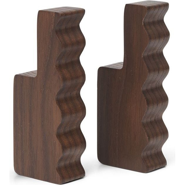 Photo of Unda Hooks - Knager - Unda Hooks - Set Of 2 - Dark Brown - W2.2 X D3.86 X H10 Cm