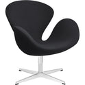 3320 Swan Lounge Chair | Fabric | Satin Polished Steel Stand