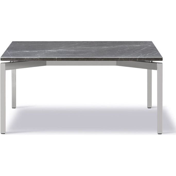 Ej66 Table 5165 By Foersom & Hiort-lorenzen - Sofabord - Grey Pietra / Brushed Steel - W80 X D80 X H38 Cm