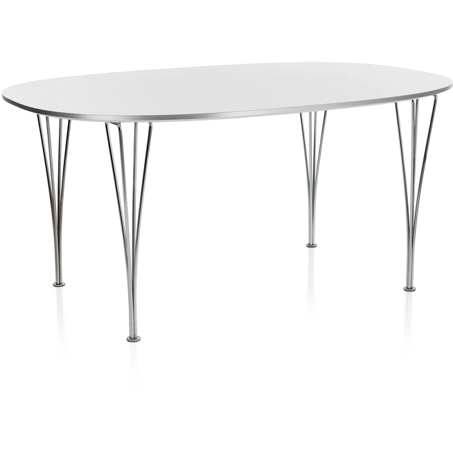 Photo of B612 Superellips, 100x150 Cm, Laminat, Vit, Krom - Matbord - Arne Jacobsen,bruno Mathsson,piet Hein - Vit - Metall/trä